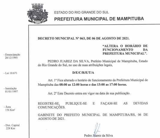 Novo horário de atendimento