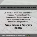 Revisão dos Blocos de Produtores Rurais