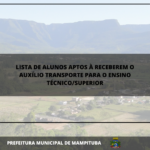 Lista de alunos aptos à receberem o auxílio transporte para o ensino técnico/superior