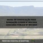EDITAL DE CONVOCAÇÃO PARA NOMEAÇÃO E POSSE Nº 003/2024 CONCURSO PÚBLICO Nº 001/2023