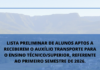 LISTA PRELIMINAR DE ALUNOS APTOS A RECEBEREM O AUXÍLIO TRANSPORTE PARA O ENSINO TÉCNICO/SUPERIOR, REFERENTE AO PRIMEIRO SEMESTRE DE 2026