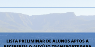 LISTA PRELIMINAR DE ALUNOS APTOS A RECEBEREM O AUXÍLIO TRANSPORTE PARA O ENSINO TÉCNICO/SUPERIOR, REFERENTE AO PRIMEIRO SEMESTRE DE 2026